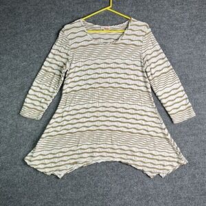 Tianello Top Womens Size S Puckered‎ Texture Lagenlook Tunic Casual